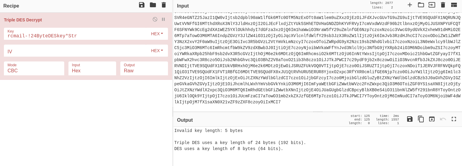 CyberChef Triple DES Error