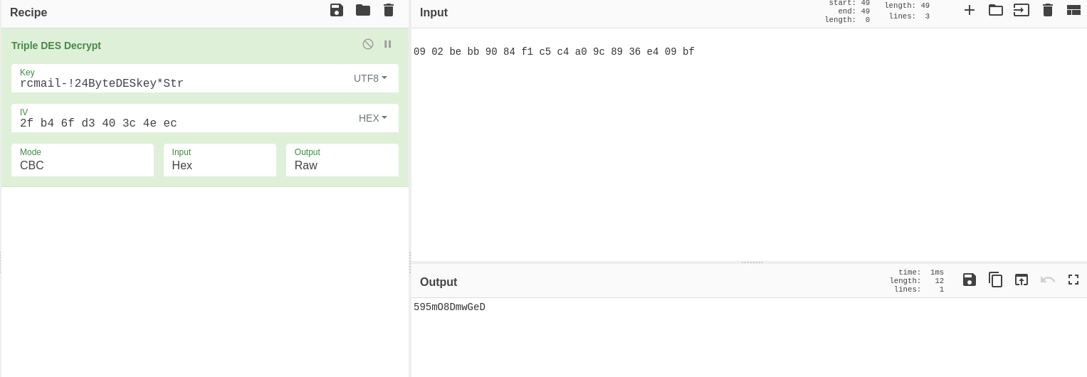CyberChef Successful Decryption